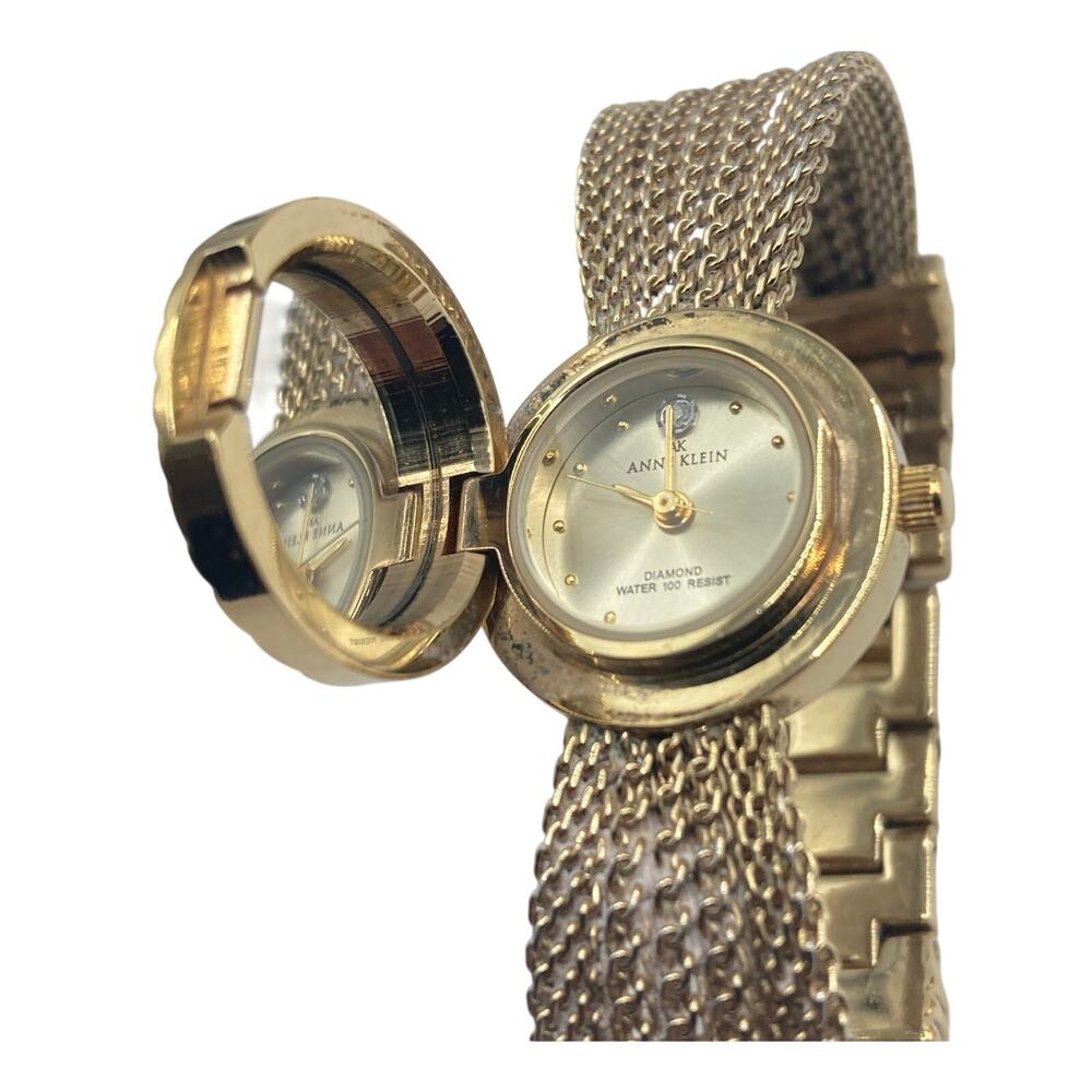 VTG Anne Klein Diamond Peek A Boo Locket Women's Watch 21mm - Fresh Battery WR